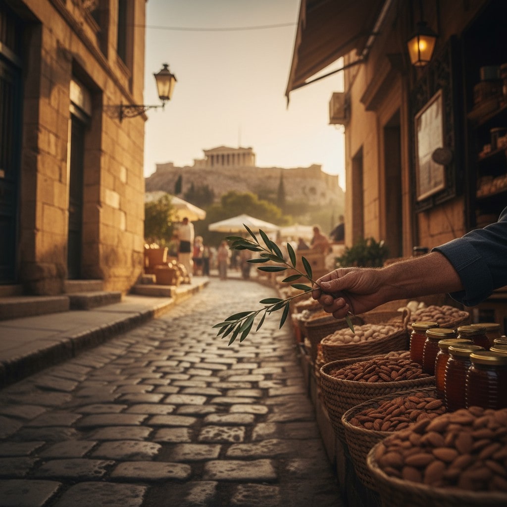 Sunlit view over Athens and the Acropolis — a reflection on the living spirit of the ancient city, from Books by Armony.